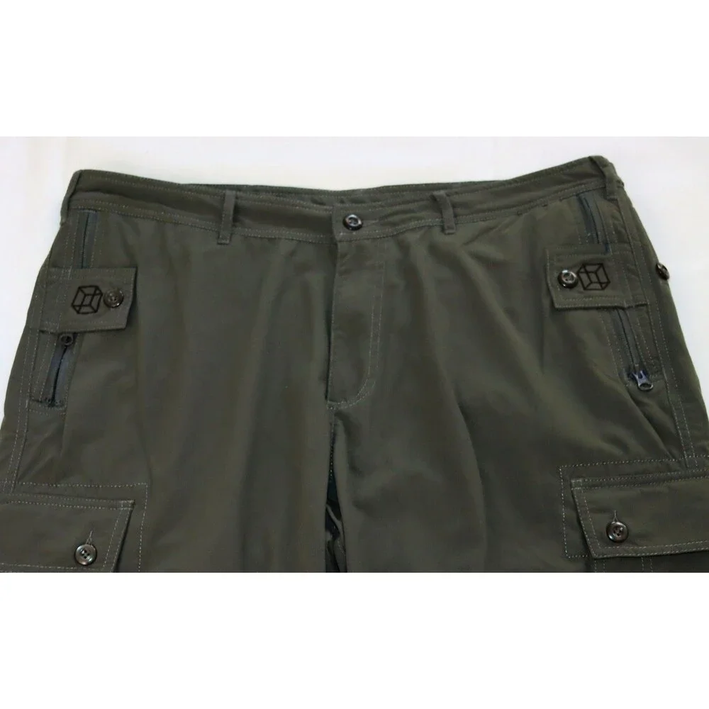 Clothing Arts P^Cubed Pick Pocket Proof Men's Green Utility Nylon Pants Sz 36x32